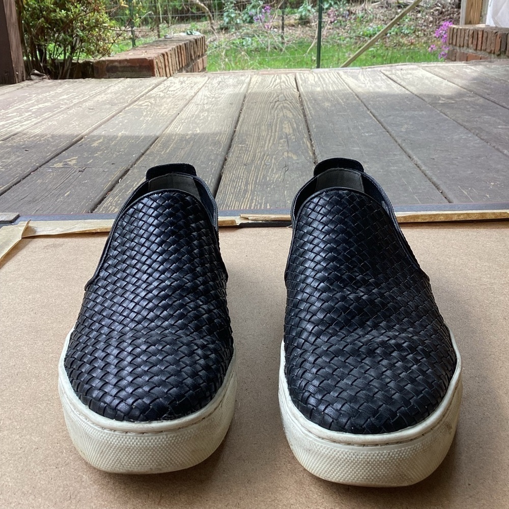 The Flexx black slip on shoes with woven look, size 9.5
